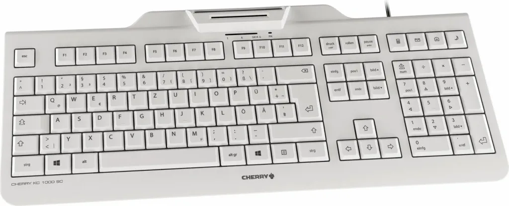Tastierë CHERRY KC 1000 SC, USB, smartcard, e bardhë - 4