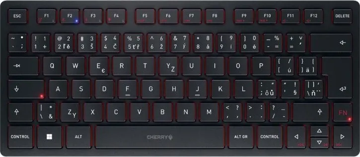 Tastierë Cherry, wireless, CZ + SK, e zezë dhe e kuqe - 1