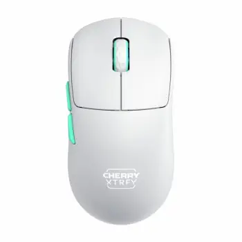 Maus Cherry XTRFY M68 Wireless, 26000 DPI, Blu, Turquoise, Bardhë