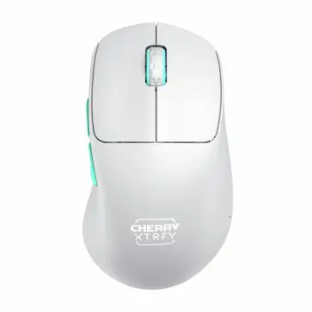Maus CHERRY XTRFY M64 Wireless, 26000 DPI, Blu, Turquoise, Bardhë