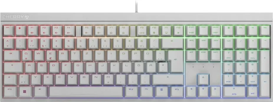 Tastierë mekanike Cherry MX 2.0S RGB, USB, QWERTZ, e bardhë - 1