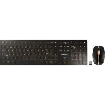 Tastierë dhe maus Cherry DW 9100 SLIM, Wireless, RF Wireless + Bluetooth, QWERTZ, Ngjyrë e zezë