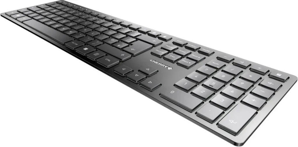 Tastierë Cherry KW 9100 SLIM, Wireless, RF Wireless + Bluetooth, QWERTY, Ngjyrë e zezë - 1