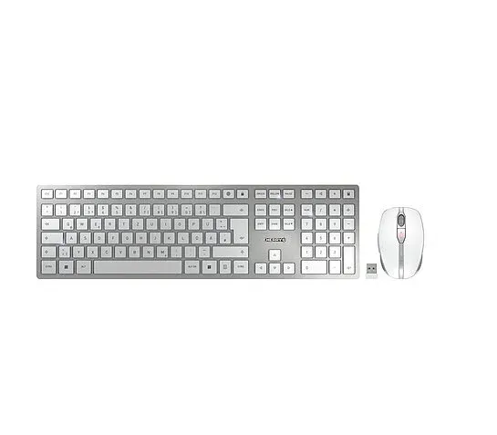 Tastierë dhe maus Cherry DW 9100 SLIM, Wireless, RF Wireless + Bluetooth, Argjendtë - 1