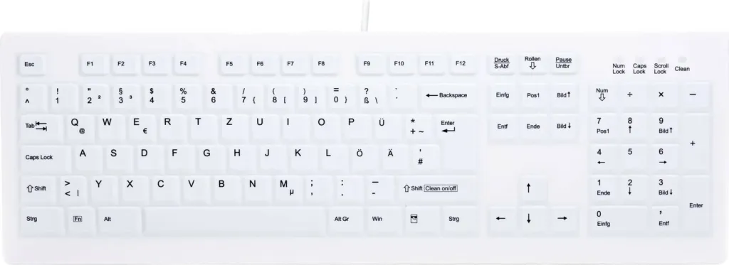 Tastierë Cherry AK-C8100F-UVS-W/GE, Wired, USB, Membranë, QWERTZ, Bardhë - 1