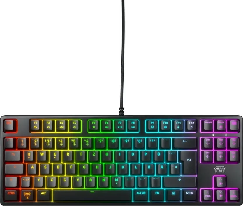 Tastierë mekanike Cherry K4V2 RGB, Tenkeyless, USB, QWERTY, E zezë - 1