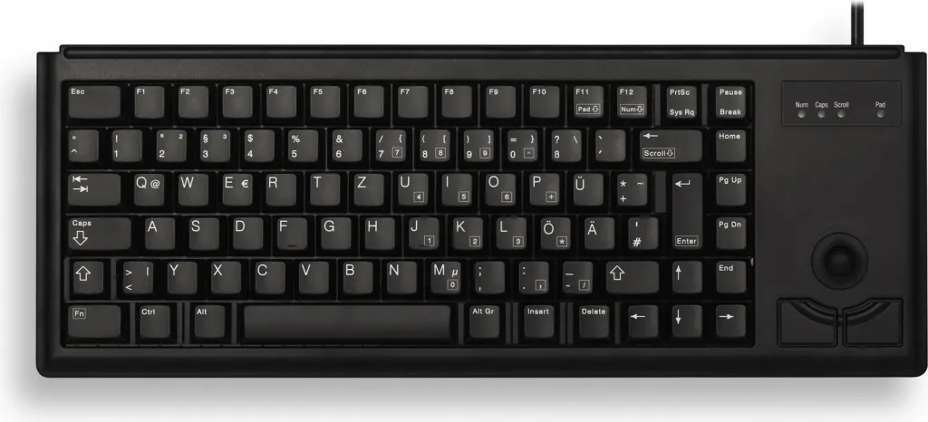 Tastierë mekanike Cherry G84-4400 me trackball, USB, QWERTY, e zezë - 1