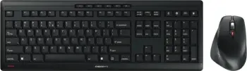 Kasë Cherry STREAM DESKTOP COMFORT, Wireless, RF Wireless, Scissor key switch, QWERTY, E zezë, Maus i përfshirë