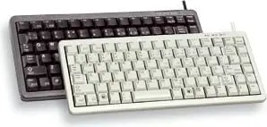 Tastierë Cherry kompakte, Combo (USB + PS/2), DE, Wired, QWERTY, e zezë