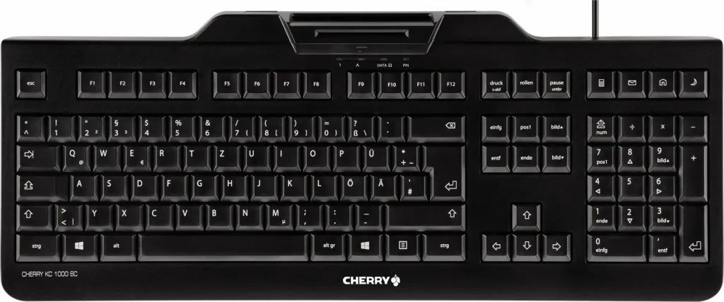 Tastierë Cherry KC 1000 SC, Full-size, Wired, AZERTY, Mekanike, E zezë - 1