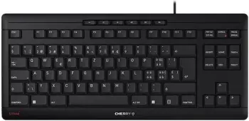 Tastierë Cherry STREAM TKL, me kabllo, USB, çelës gërshërë, QWERTZ, e zezë