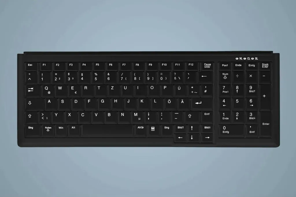 Tastierë Cherry AKTIVE KEY Industry 4.0, kompakte, stil notebook, e zezë - 1