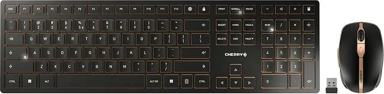 Set tastierë dhe maus Cherry DW 9000 SLIM, wireless, Bluetooth, US, e zezë/bronzi - 1