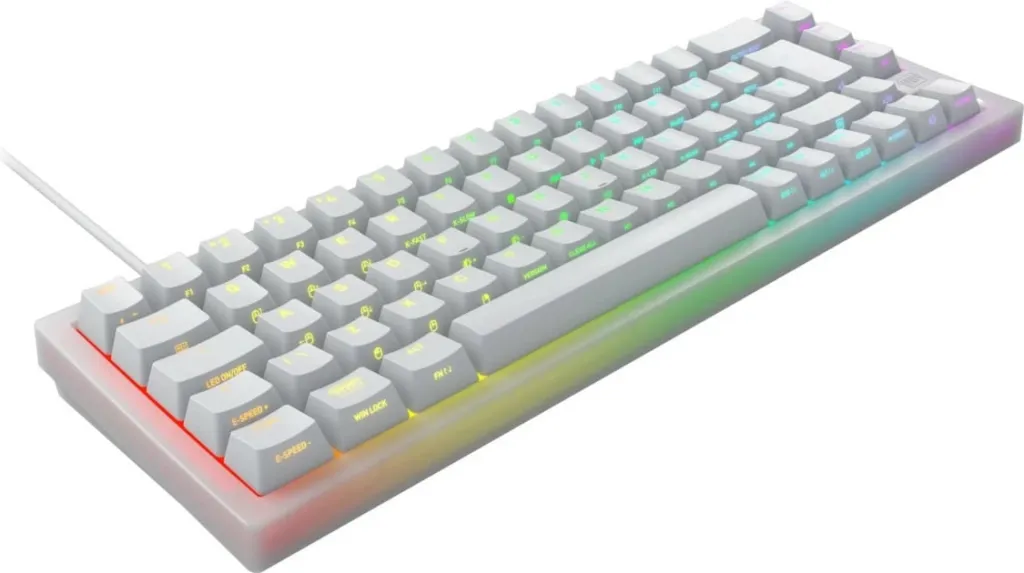 Tastierë mekanike Cherry K5V2 Compact, RGB, 65%, QWERTZ, e bardhë - 3