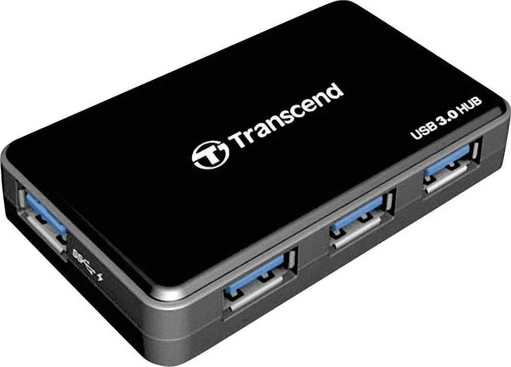 HUB USB Transcend TSHUB3K, 4 porte USB-A 3.0, aktiv, i zi - 1