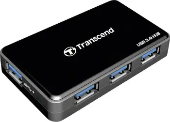 HUB USB Transcend TSHUB3K, 4 porte USB-A 3.0, aktiv, i zi