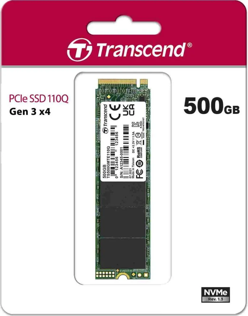 Disk SSD Transcend 110Q, 500GB, M.2 2280 PCI-E x4 Gen3 NVMe - 3