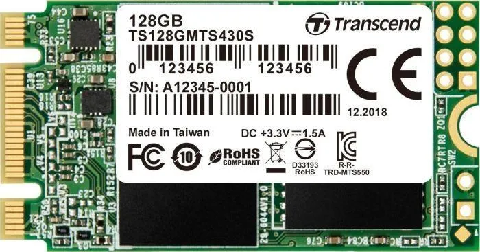 Disk SSD Transcend 430S, 128GB, M.2 2242 SATA III - 1