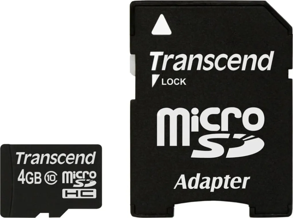 Kartë memorie Transcend Micro SDHC 4GB Class 10 + adapter SD - 1