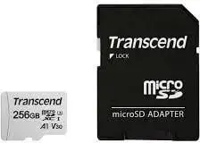 Kartë memorie Transcend Micro SDXC 300S, 256GB, UHS-I U3, A1 + përshtatës SD