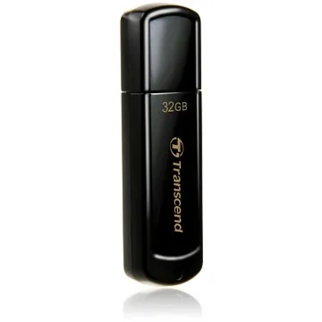 USB flash Transcend JetFlash 350 32GB, USB 2.0, e zezë - 1