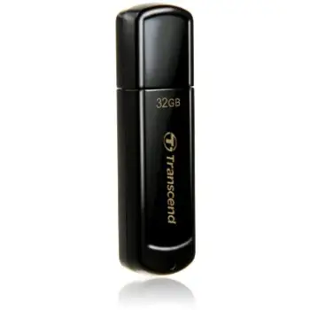 USB flash Transcend JetFlash 350 32GB, USB 2.0, e zezë