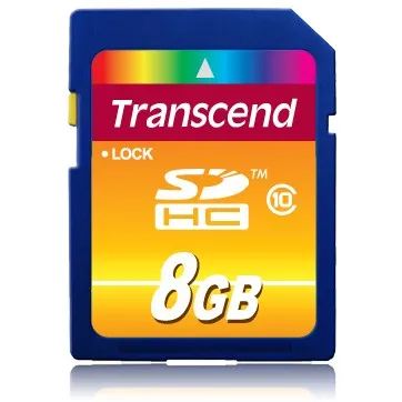 SD kartelë Transcend 8GB, SDHC, Class 10, 30MB/s, e zezë - 1