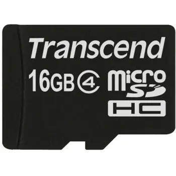 Kartelë memorie Transcend MicroSDHC 16GB Class 4, e zezë