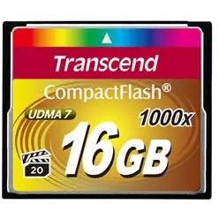 Kartelë memorie Transcend CompactFlash 1000x 16GB, MLC, 160MB/s, e zezë