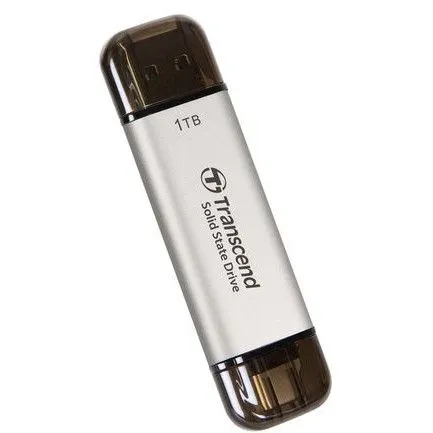 SSD Transcend ESD310, 1 TB, USB Type-A / USB Type-C, Argjendtë - 1