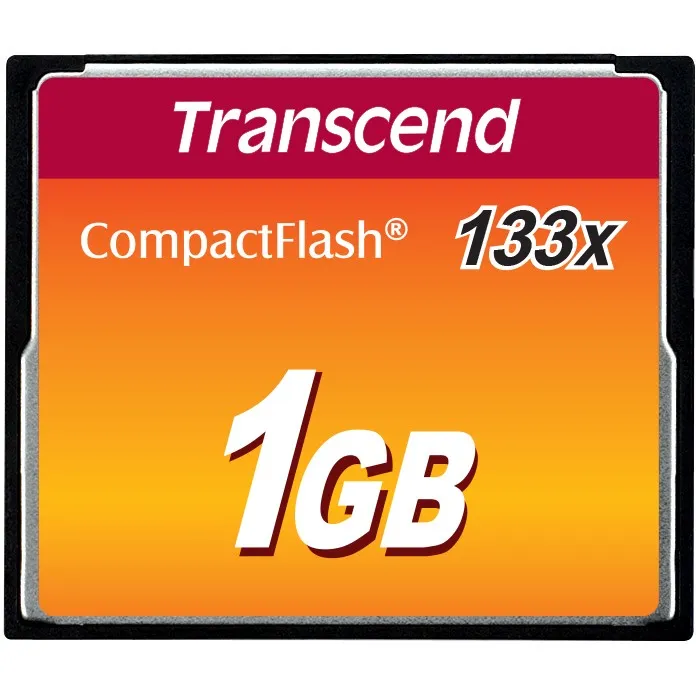 Kartë CompactFlash Transcend 1GB 133x, e zezë - 1