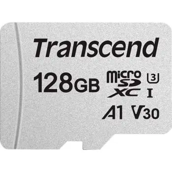 Kartelë memorie Transcend microSDXC 300S 128GB, Class 10, U3, A1, V30, argjend