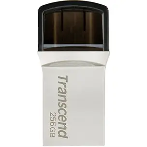 USB stick Transcend JetFlash 256GB, USB 3.1, OTG Type-A & Type-C, argjend