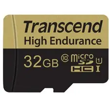 MicroSDHC kartelë Transcend TS32GUSDHC4 32GB, Class 4, me adapter, e zezë