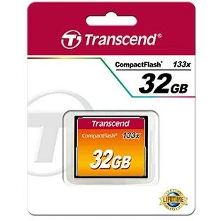Kartelë memorie Transcend CompactFlash 32GB, 133x, MLC, e zezë - 1