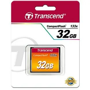 Kartelë memorie Transcend CompactFlash 32GB, 133x, MLC, e zezë