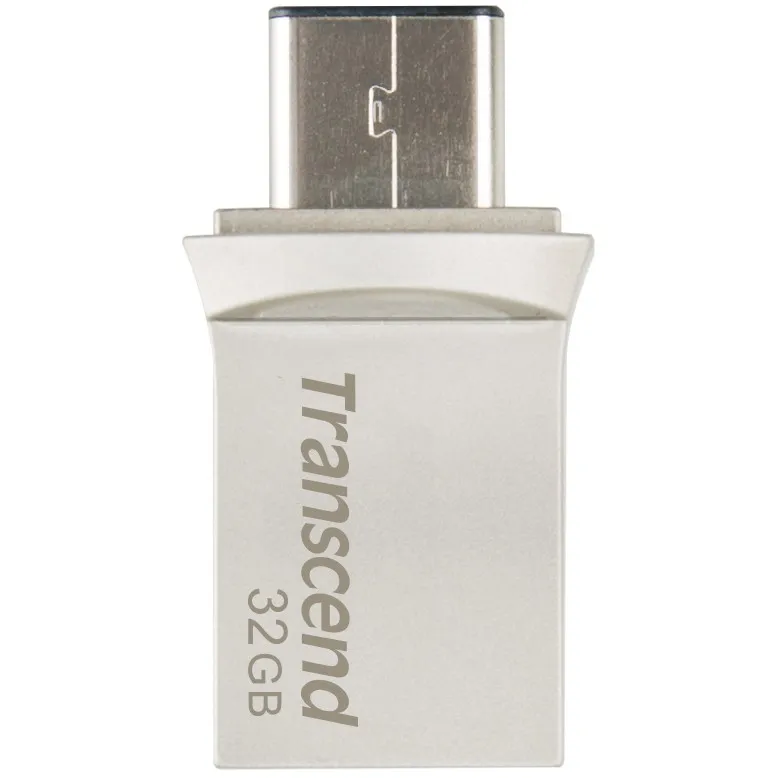 USB stick Transcend JetFlash 890 32GB, USB 3.1, Type-C/A, zi/argjendtë - 1