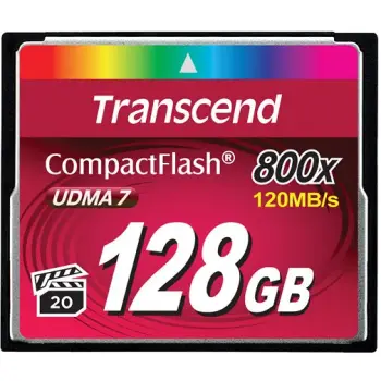 Kartelë memorie Transcend CompactFlash 800x 128GB, MLC, 120MB/s, e zezë
