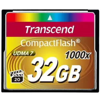 Kartelë memorie Transcend CompactFlash 1000x 32GB, MLC, 160MB/s, e zezë