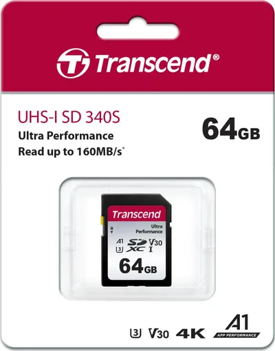 Kartë memorie Transcend 340S SDXC, 64GB, Class 10 UHS I U3 V30 - 2