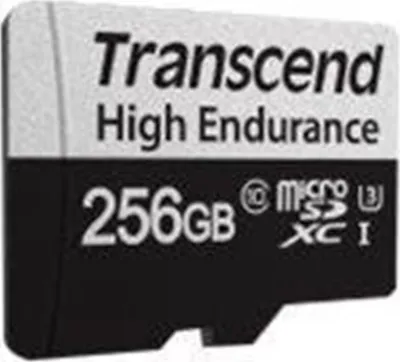 Kartë memorie Transcend 350V MicroSDXC, 256GB, Class 10 UHS-I U3, e zezë - 1