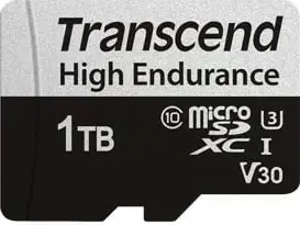 Kartelë memorie Transcend microSDXC 1TB, Class 10, U3, V30, me adapter, zi/argjendtë