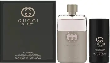 Set Gucci Guilty Pour Homme - Eau de Toilette 90 ml + Deodorant 75 ml + Eau de Toilette 15 ml