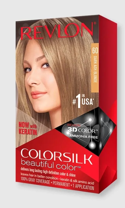 Ngjyrë për flokë Revlon, 60 Dark Ash Blonde, 59.1 ml - 1