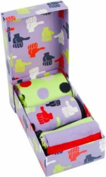 Çorape për meshkuj dhe femra, Happy Socks, 3 pale, me ngjyra