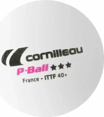 Toptha pingpongu Cornilleau P-Ball ITTF, 40mm, set 3 copë, të bardha