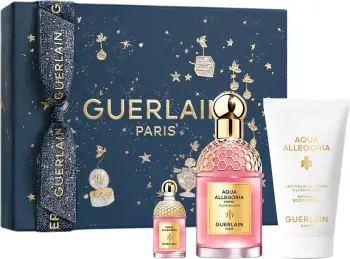 Set Eau de Parfum për femra Guerlain Aqua Allegoria Florabloom Forte, 75ml + balsam trupi 75ml + mini parfum 7.5ml