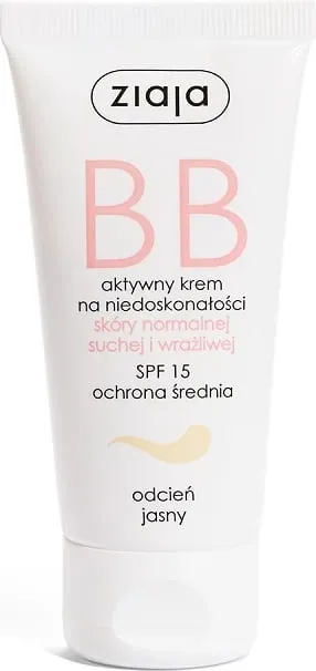 BB krem Ziaja Active për papërsosmëri lëkure normale/të thatë/të ndjeshme nuanca e çelët 50ml - 1