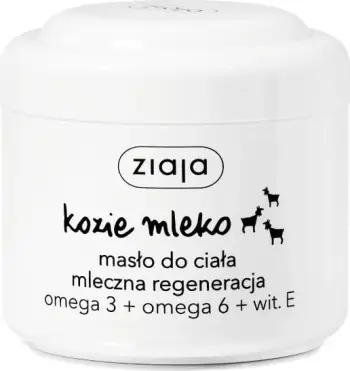 Gjalpë trupi për femra Ziaja Goat Milk Body Butter Milk Regeneration Omega 3 + Omega 6 + Vitamin E, 200ml