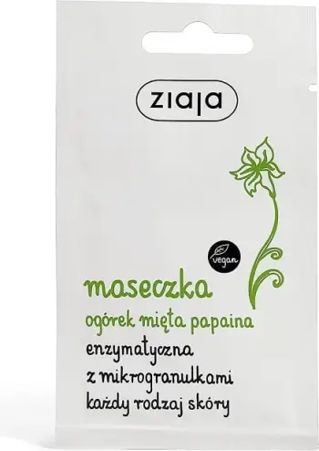 Maskë fytyre Ziaja Cucumber Mint Enzymatic Mask, eksfoliuese, 7 ml